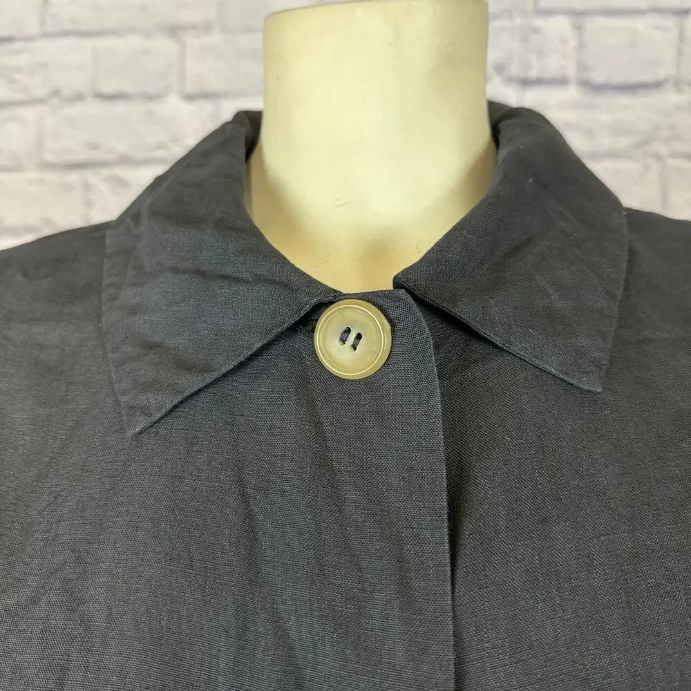 Vintage 90’s LAT NAYLOR THINK TANK black linen top/ jacket size medium to large